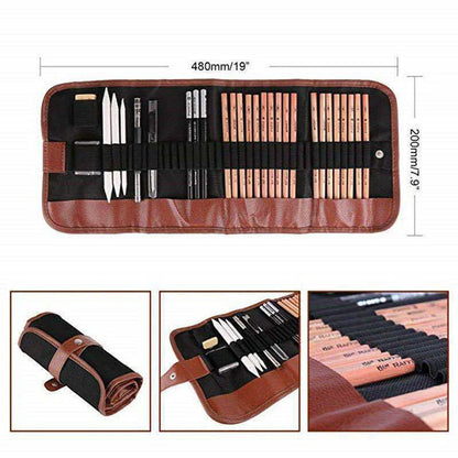 Piece Professional Sketch Pencil Set with Portable Case