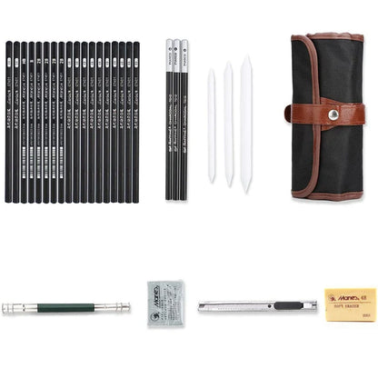 Piece Professional Sketch Pencil Set with Portable Case