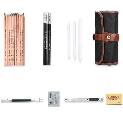 Piece Professional Sketch Pencil Set with Portable Case