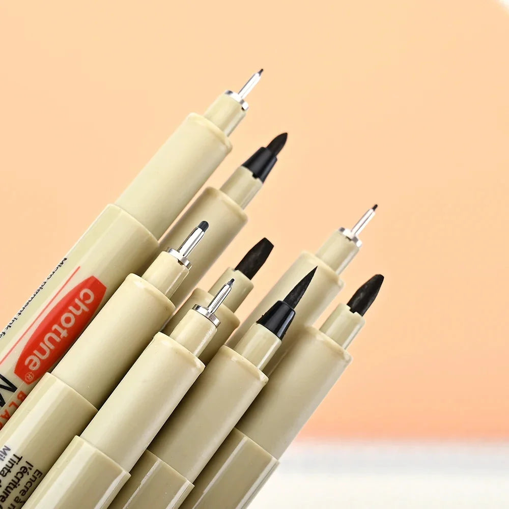 12pcs Waterproof Fineliner Pens for Sketching and Manga