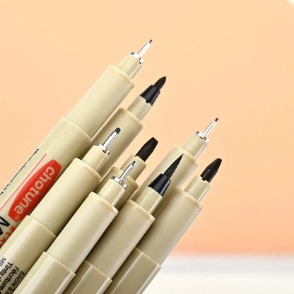 12pcs Waterproof Fineliner Pens for Sketching and Manga