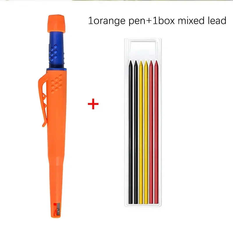 2-in-1 Solid Carpenter Pencil with Built-In Sharpener