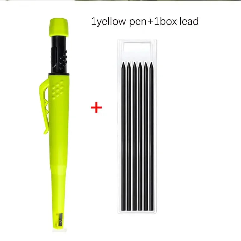 2-in-1 Solid Carpenter Pencil with Built-In Sharpener