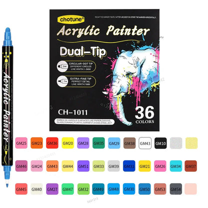 Multi-Color Dual-Tip Acrylic Paint Markers for Art and DIY