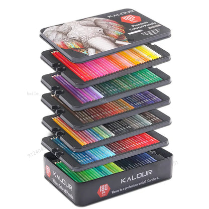 Professional 180-Color Colored Pencil Set