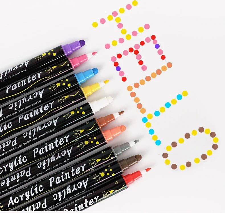 Multi-Color Dual-Tip Acrylic Paint Markers for Art and DIY