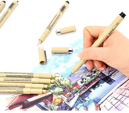 12pcs Waterproof Fineliner Pens for Sketching and Manga