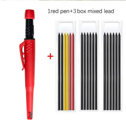 2-in-1 Solid Carpenter Pencil with Built-In Sharpener