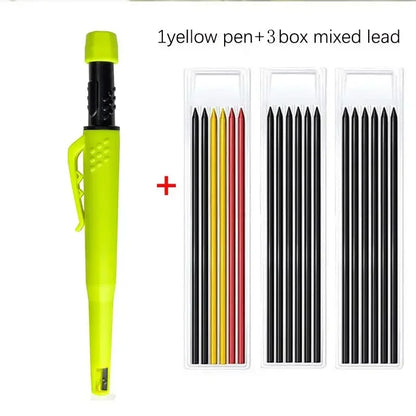 2-in-1 Solid Carpenter Pencil with Built-In Sharpener