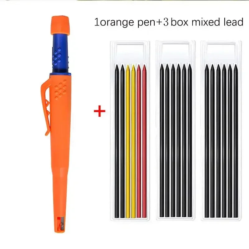 2-in-1 Solid Carpenter Pencil with Built-In Sharpener