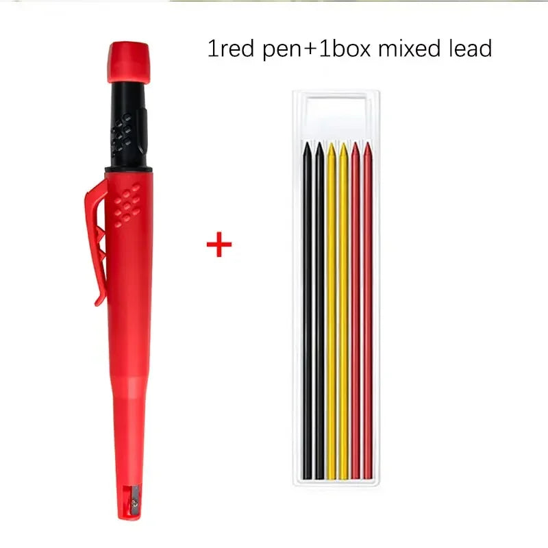 2-in-1 Solid Carpenter Pencil with Built-In Sharpener