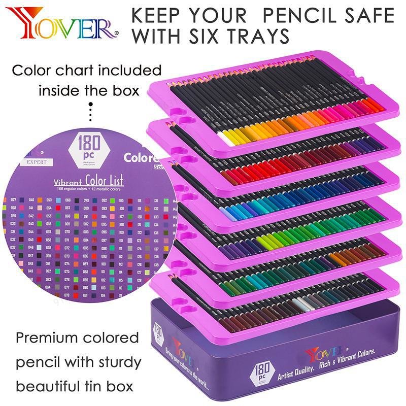 Professional 180-Color Colored Pencil Set