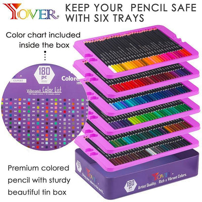 Professional 180-Color Colored Pencil Set