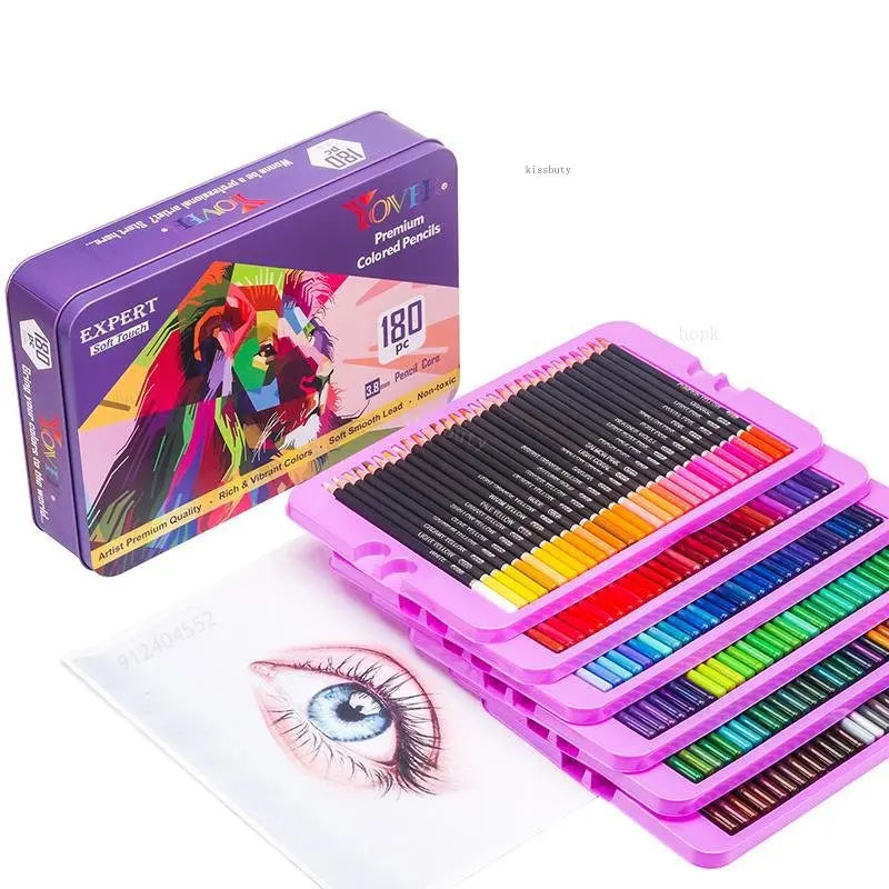 Professional 180-Color Colored Pencil Set