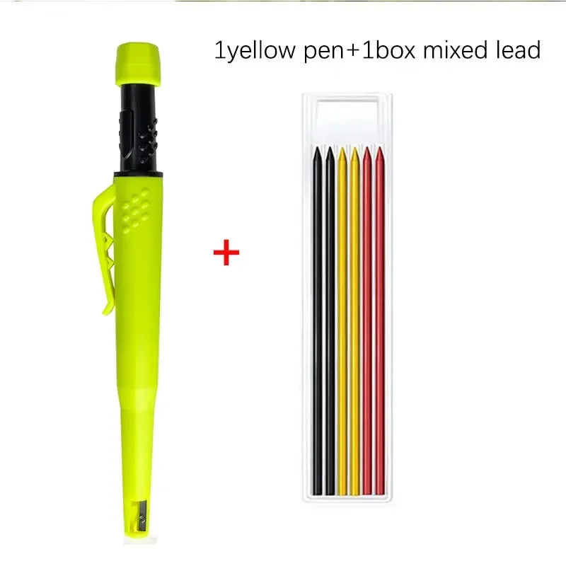 2-in-1 Solid Carpenter Pencil with Built-In Sharpener