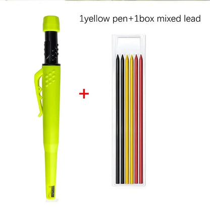 2-in-1 Solid Carpenter Pencil with Built-In Sharpener