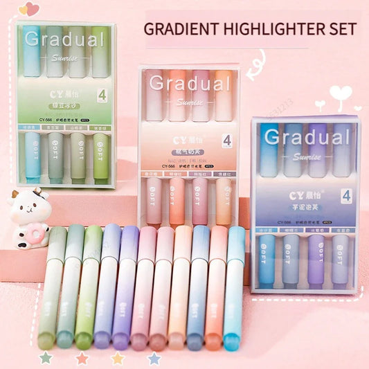 4Pcs Kawaii Highlighter Pens