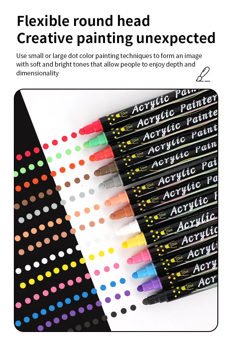 Multi-Color Dual-Tip Acrylic Paint Markers for Art and DIY