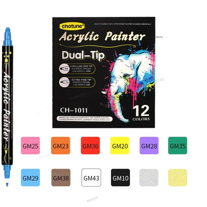 Multi-Color Dual-Tip Acrylic Paint Markers for Art and DIY