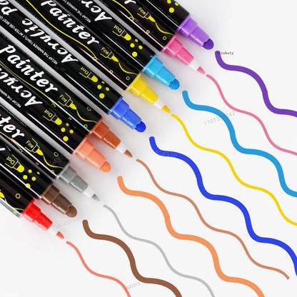 Multi-Color Dual-Tip Acrylic Paint Markers for Art and DIY